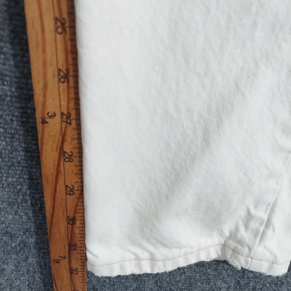 Lee Tapered Leg Jeans Womens 14 White Denim 100% Cotton 5 Pocket Made USA